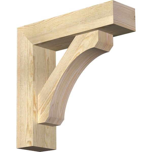 Ekena Millwork Legacy Block Rough Sawn Bracket w/ Offset Brace, Douglas Fir, 6"W x 22"D x 22"H BKT0604X22X22LEC05RDF - main